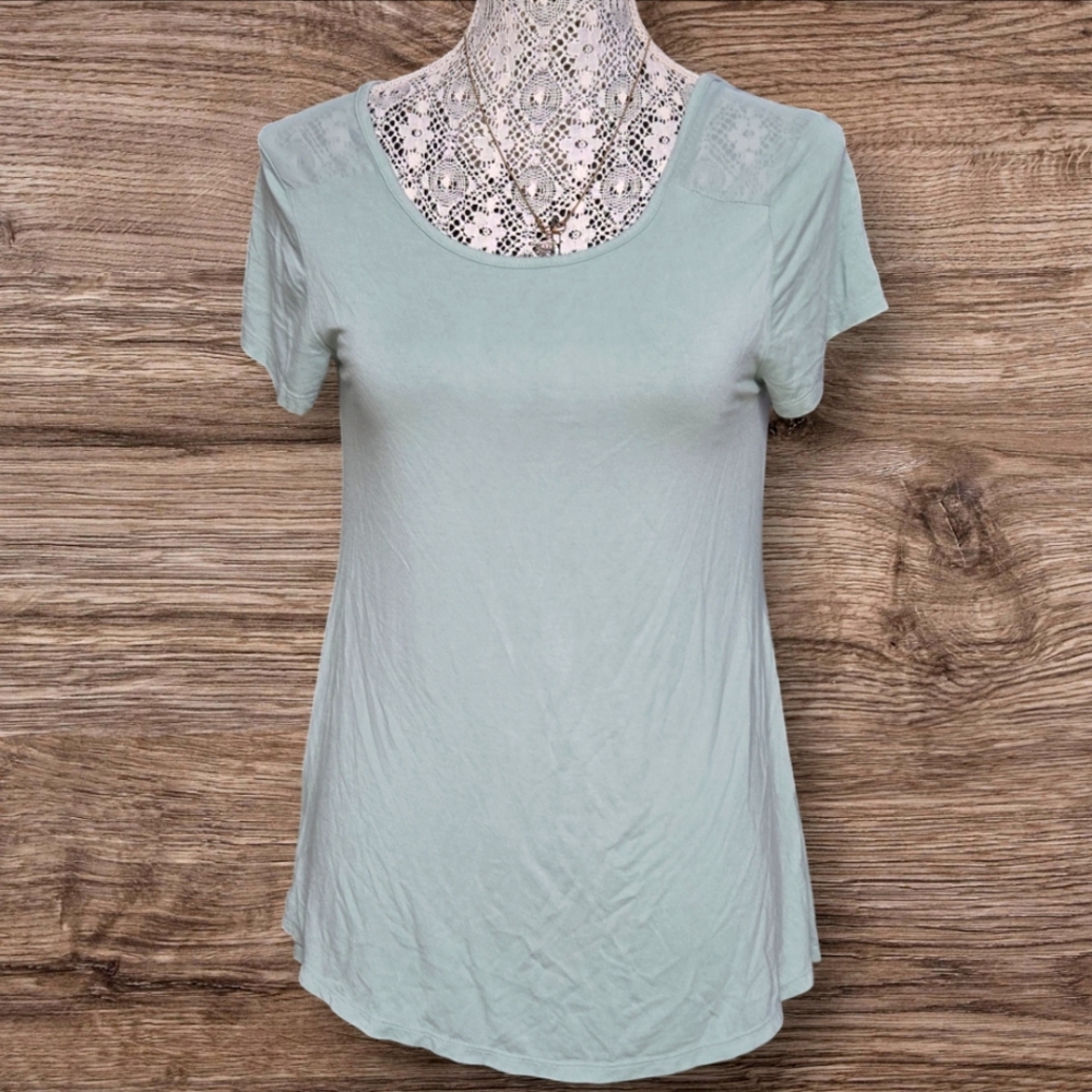 Red by BKE sage green draped back top